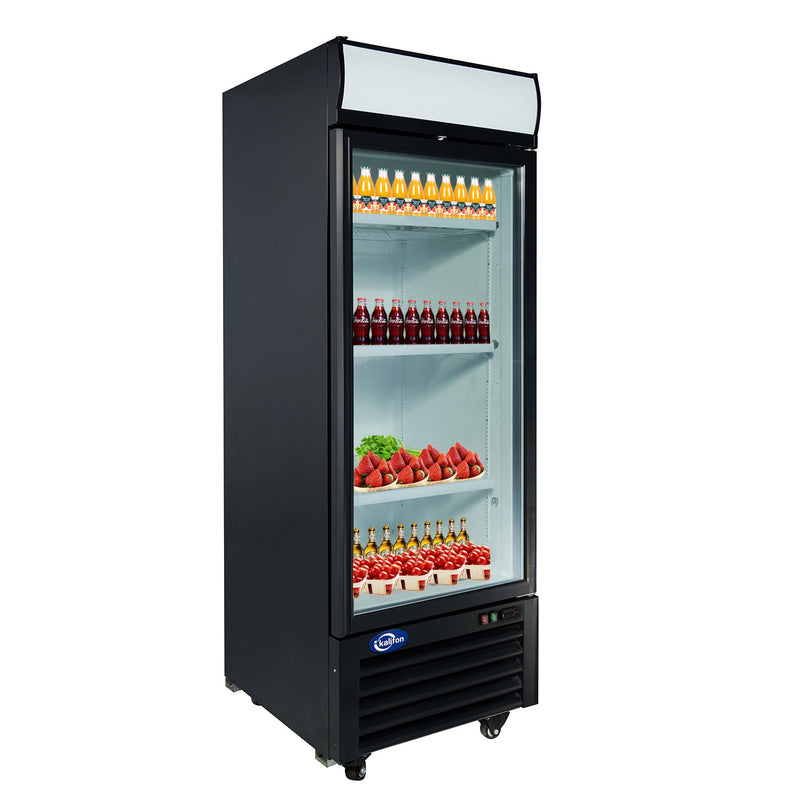 23 Cu. Ft Merchandiser Refrigerator Glass Door Commercial Beverage Refrigerators With LED Light Box