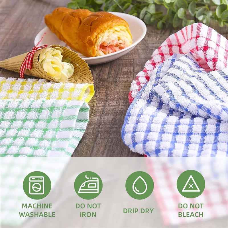 Egles Kitchen Dishcloth Set, 12"x12" 12-Pack, Pure Cotton Cleaning Dish Towel, Highly Absorbent (Mix Color)