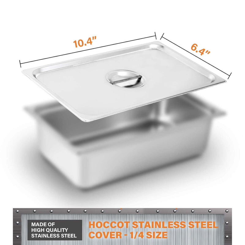 1/4 Size Hotel Pan 6 Packs, 2.6" Deep 304 Stainless Steel Steam Table Pan