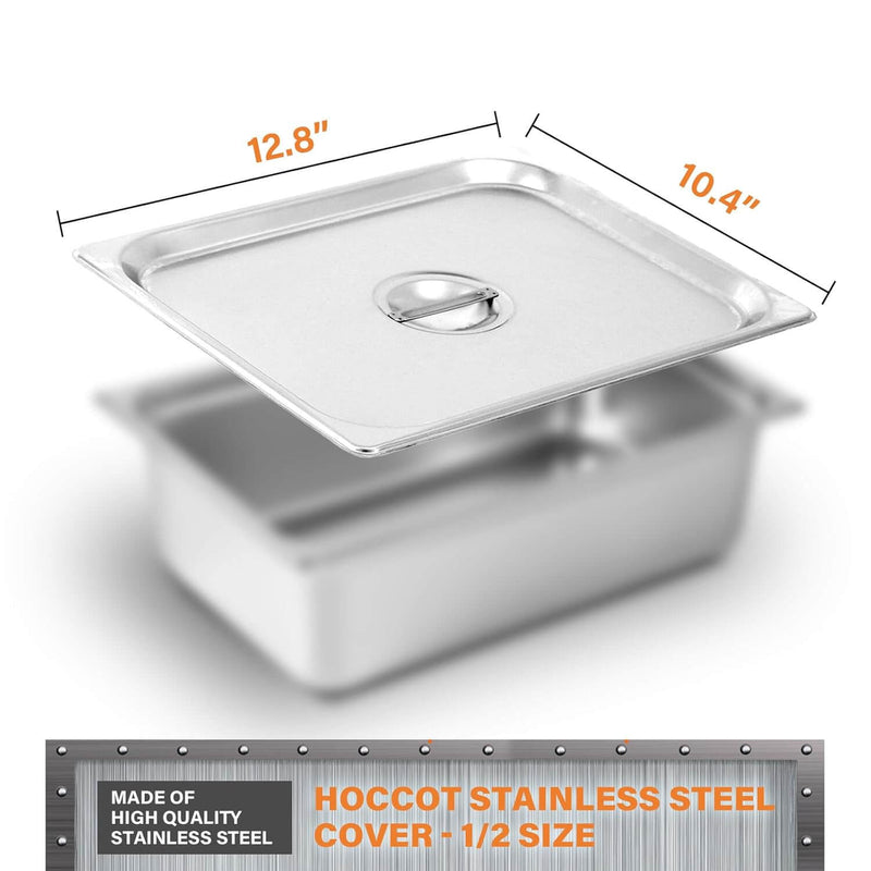 Half Size Hotel Pan 6 Packs, 2.6" Deep 304 Stainless Steel Steam Table Pan