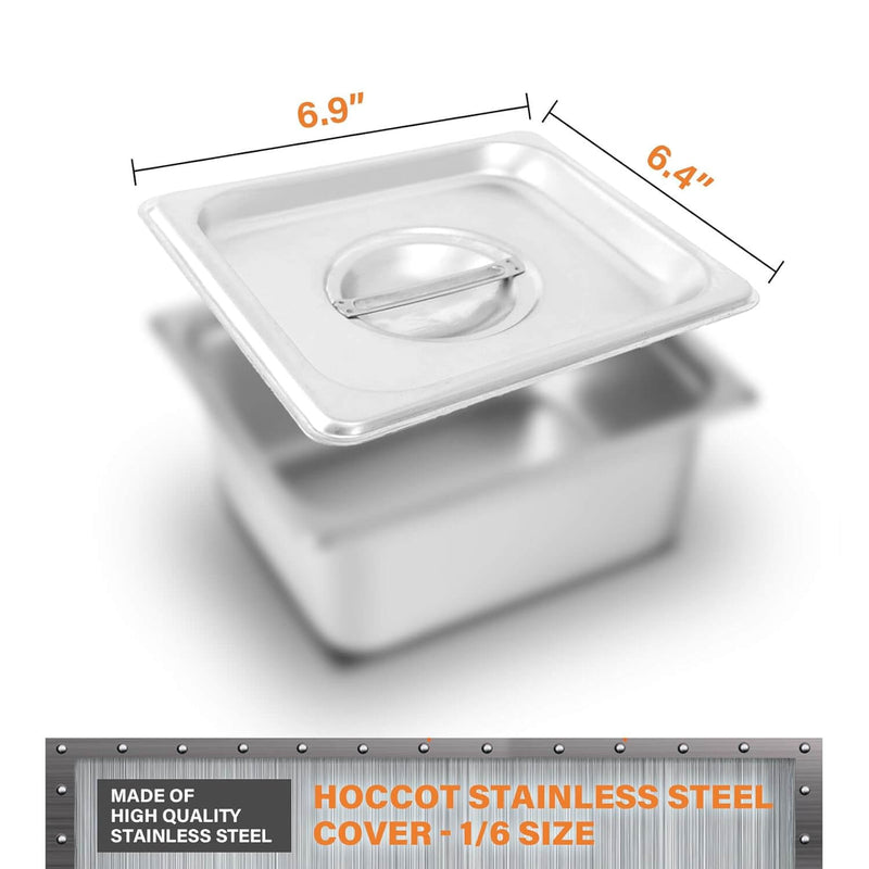 1/6 Size Hotel Pan 6 Packs, 2.6" Deep 304 Stainless Steel Steam Table Pan