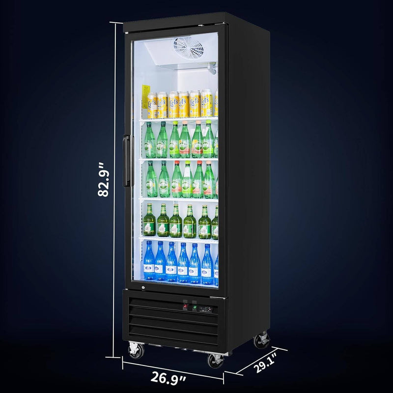 Bluelinecool 16.2 Cu.ft Display Refrigerator for Beverage,1 Glass Door Back Bar Beverage Cooler with LED Light Adjustable Shelves,Display Fridge for Shop,Restaurant,Apartment,etc