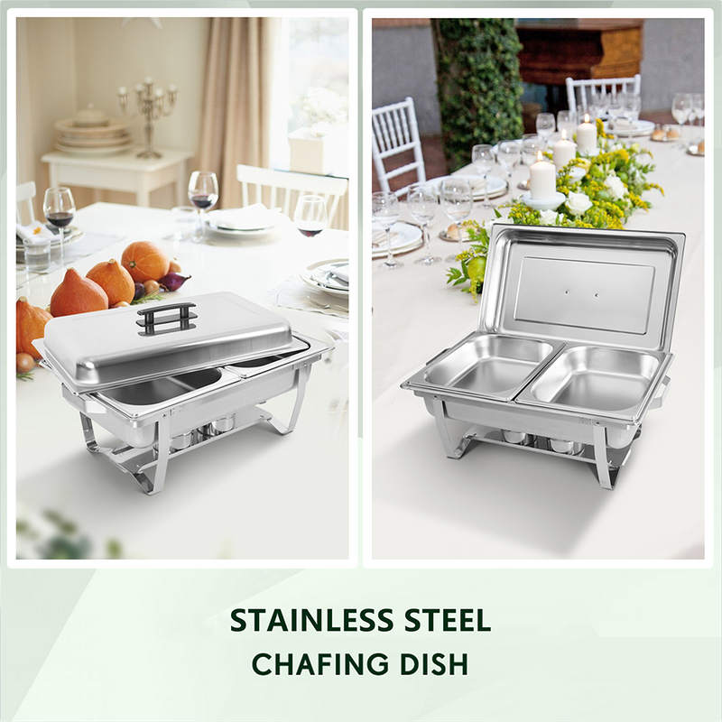 Stainless Steel Buffet Stove Square Detachable Dish Food Warmer