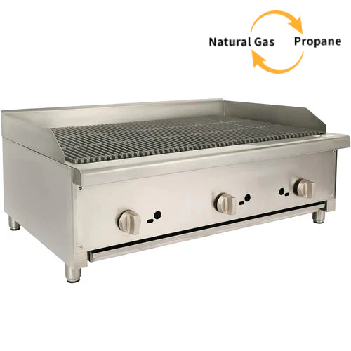 HOCCOT 36”  Gas Countertop Radiant Charbroiler - 84,000 BTU