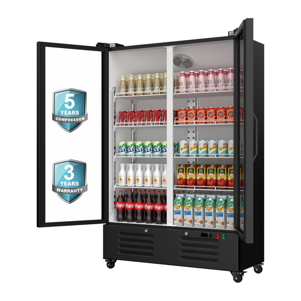 35.3 Cu.Ft Merchandiser Refrigerator 32-50°F Commercial Beverage Refrigerators Low-E Glass Door Display Cooler Upright Drink Fridge, Adjustable Shelves Drink Organizer ETL/DOE