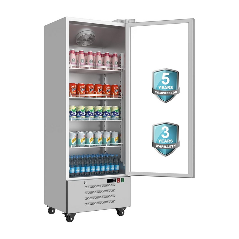 11.6 Cu.Ft Merchandiser Refrigerator 32-50°F Commercial Cooler Aluminum Alloy Frame Beverage Refrigerators Low-E Glass Door Display Cooler Drink Fridge, Adjustable Shelves Organizer ETL/DOE